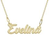 Colier Argint Placat cu Aur 18 karate, Nume Evelina , BijouxMAG, 15 + 4 cm