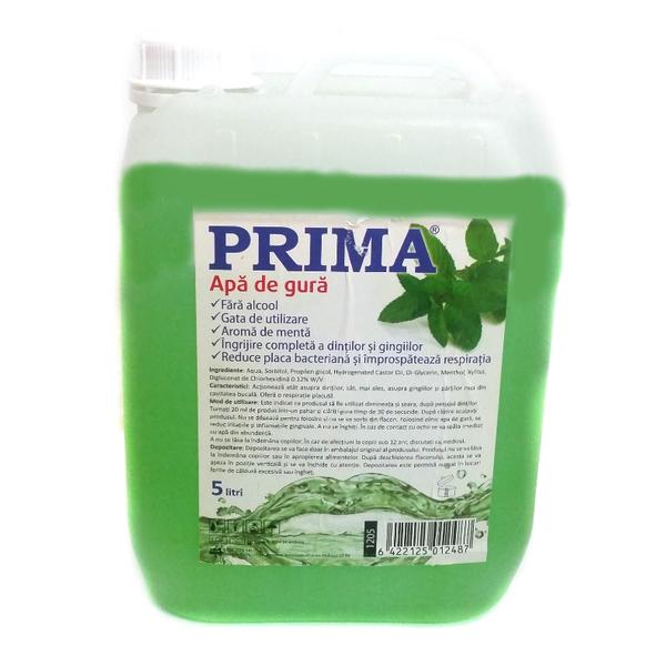 Apa de Gura aroma de Menta si Clorhexidina 0,12% Prima, 5 litri