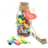 Borcan handmade personalizat,100 motive - Te iubesc, flori parfumate, multicolor, 25cm