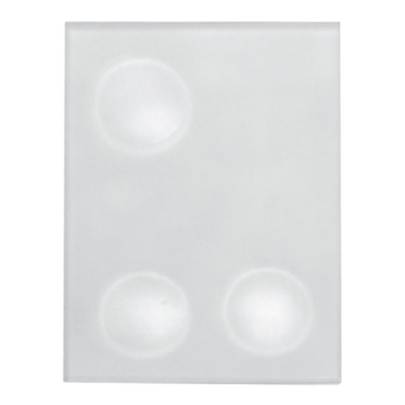 Placuta din sticla mata pentru mixare cu 3 godeuri de 21mm Prima, 70 x 95 x 4mm 21mm imagine noua