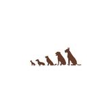 Sticker decorativ, Evolutia cainelui, maro, 110x40 cm