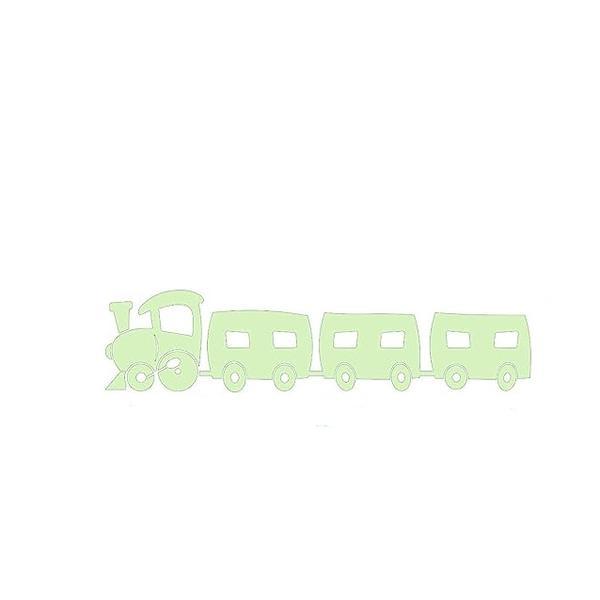 Sticker decorativ, Trenulet fosforescent, verde, 46x11 cm