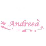 Sticker decorativ, Pasari Andreea, roz, 56x24 cm