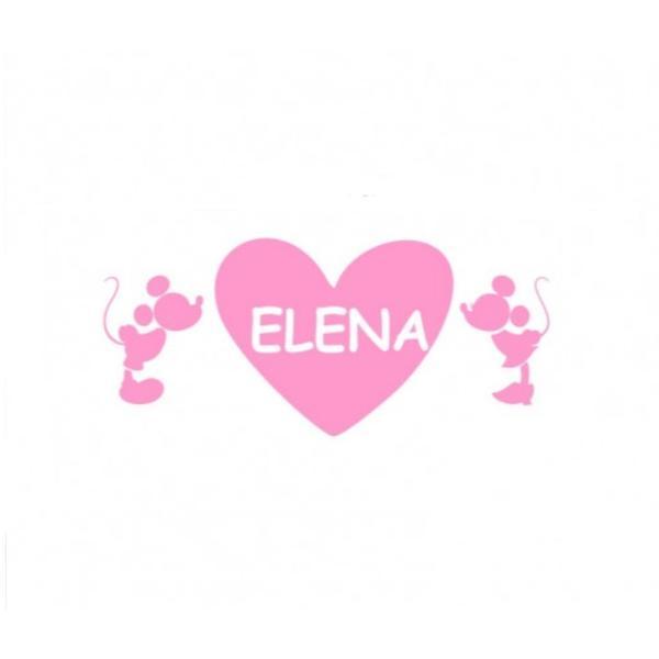 Sticker decorativ, Soricei Inima Elena, roz, 50x22 cm