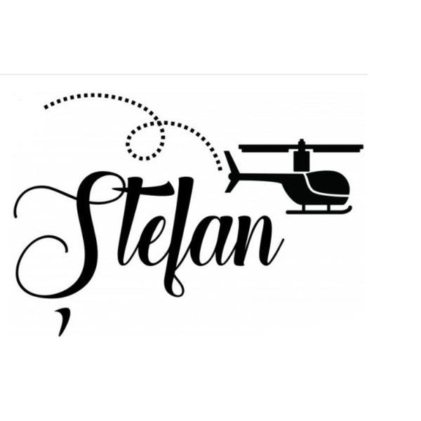 Sticker decorativ, Elicopter Stefan, negru, 115x78 cm