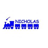 Sticker decorativ, Trenulet Nicholas, albastru, 50x17 cm