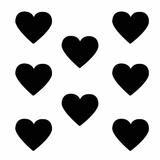 Sticker decorativ, Duragon, perete, Inimi, negru, 24 bucati, 10.5x9 cm