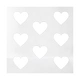 Sticker decorativ, Duragon, perete, Inimi, alb, 56 bucati, 7x6 cm