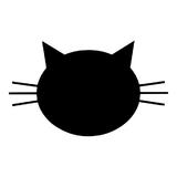 Sticker decorativ, Duragon, perete, Cap pisica, negru, 24 bucati, 10.5x9 cm