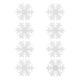 Set stickere decorative Craciun, Fulgi albi de zapada, 8 bucati, 18x18 cm
