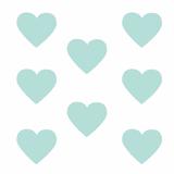 Sticker decorativ, Duragon, perete, Inimi, albastru, 24 bucati, 10.5x9 cm