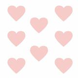 Sticker decorativ, Duragon, perete, Inimi, roz, 56 bucati, 7x6 cm