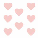 Sticker decorativ, Duragon, perete, Inimi, roz, 56 bucati, 7x6 cm