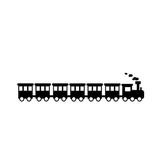 Sticker decorativ, Tren cu 6 vagoane, negru, aprox 100x22 cm