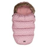 Sac de iarna pentru carucior, Polar, 100x55 cm, Impermeabil, Cu guler detasabil din blanita, Cu fleece in interior, FreeON, Pink Dots