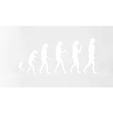 Sticker decorativ, Evolutia omului din maimuta, alb, 140x62 cm