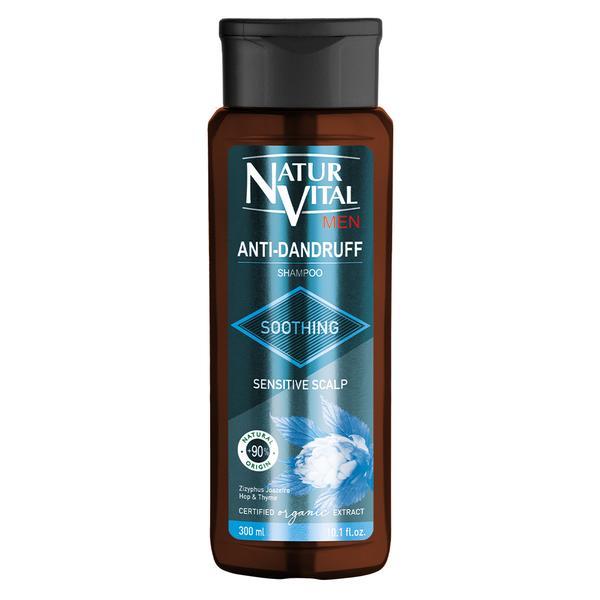 Sampon cu efect calmant anti matreata pentru barbati, naturvital anti-dandruff soothing shampoo, 300 ml