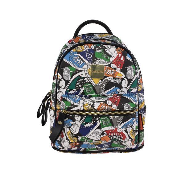 Rucsac pentru dama, imprimeu tenisi, multicolor, 26 cm
