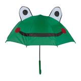 Umbrela pentru copii, Piksel, cu motiv 3D, broasca, verde, diametru 70 cm