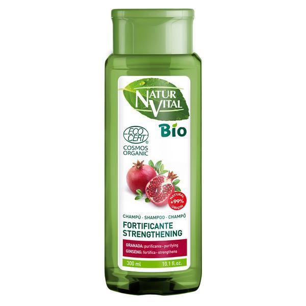 Sampon de intarire pentru parul subtiat cu extracte din plante BIO, NaturVital Organic strengthening shampoo, 300 ml 300 imagine noua