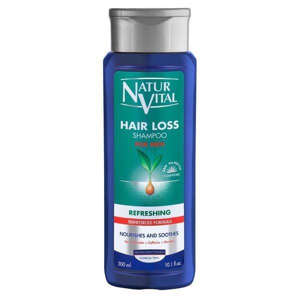 Sampon cu cofeina impotriva caderi parului, naturvital hair loss refreshing shampoo, 300 ml