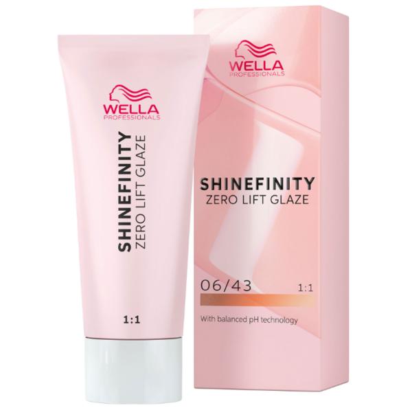 Vopsea Translucida Demipermanenta - Wella Professionals Shinefinity Zero Lift Glaze, nuanta 06/43 Copper Sunset, 60 ml