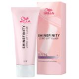 Vopsea translucida demipermanenta - Wella Professionals Shinefinity Zero Lift Glaze, nuanta 07/75 Raspberry Latte (blond mediu saten mahon), 60 ml