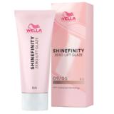 Vopsea translucida demipermanenta - Wella Professionals Shinefinity Zero Lift Glaze, nuanta 09/05 Silk Blush (blond foarte deschis natural mahon), 60 ml