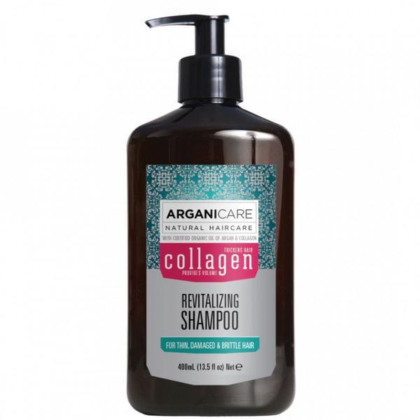 Sampon revitalizant cu colagen pentru par subtire, deteriorat si fragil, Arganicare, 400ml 400ml imagine noua