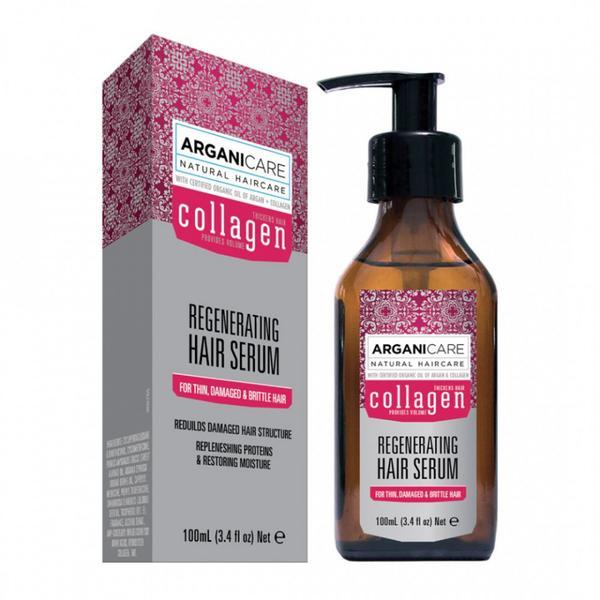 Serum reparator cu colagen pentru par subtire, deteriorat si fragil, Arganicare, 100ml 100ml imagine noua