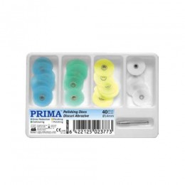 Discuri de finisare si lustruire cu mandrina metalica prima, 14mm, albastru - finisare grosiera, 40 buc