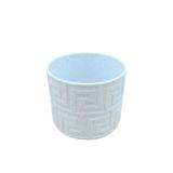 Ghiveci decorativ printat 3D din material biodegradabil, cu tematica antica, alb marble, 84x84x72 mm