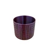 Ghiveci decorativ printat 3D din material biodegradabil, cu tematica antica, maro mov, 84x84x72 mm