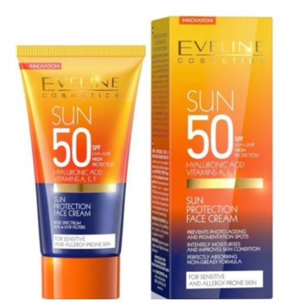 Crema de fata cu protectie solara SPF50 Eveline, 50ml