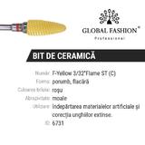 Bit ceramica, Global Fashion, forma flacara, Galben