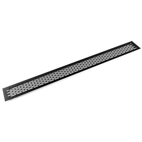 Grila ventilare din aluminiu, finisaj negru mat, 80x800 mm