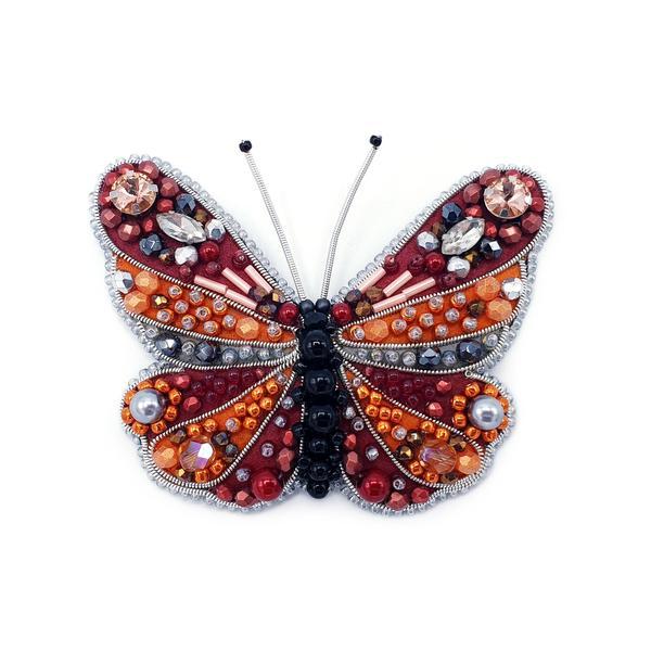 Brosa mare fluture multicolor, handmade, Amiral, Zia Fashion