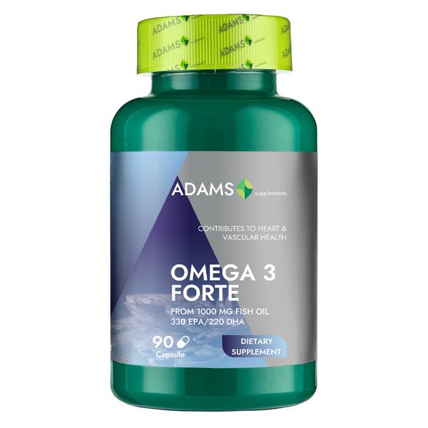 Omega 3 Forte 1000 mg Fish Oil Adams Supplements, 90 capsule