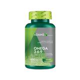 Omega 3-6-9 Ulei din Seminte de In 1000 mg Flaxseed Oil Adams Supplements, 100 capsule