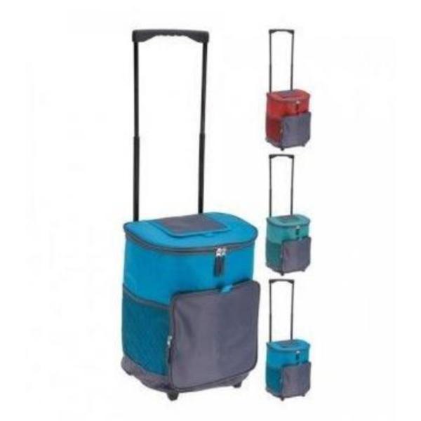 Geanta frigorifica tip troller pentru camping, capacitate 28 litri, multicolor