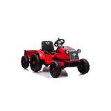 Tractor electric cu remorca pentru copii, rosu, 2 motoare, greutate maxima 35 kg