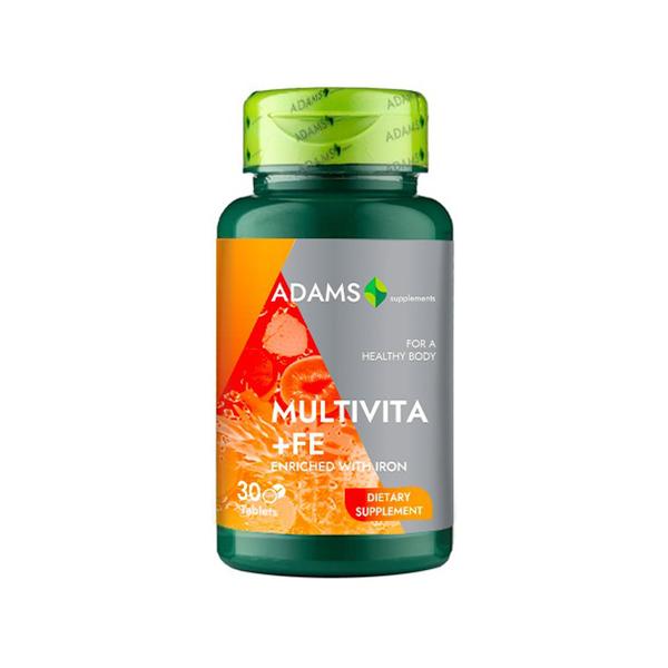 Multivitamine cu Fier Multivita+Fe Adams Supplements, 30 tablete