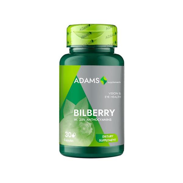 Extract de Afin 500 mg Adams Supplements Bilberry Vision & Eye Health, 30 capsule