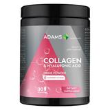 Colagen cu Acid Hialuronic Pulbere cu Aroma de Zmeura Adams Supplements Collagen & Hyaluronic Acid Drink Powder, 600 g