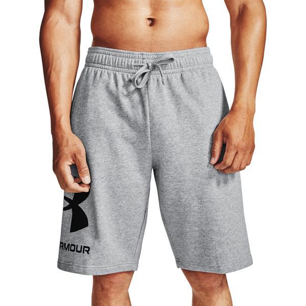 Pantaloni scurti barbati under armour rival fleece 1357118-011, l, gri