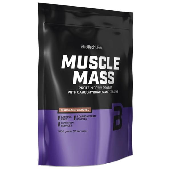 Pudra Proteica cu Carbohidrati si Creatina BiotechUSA Muscle Mass Chocolate Flavoured, 1000 g