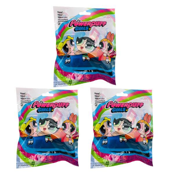 Kit 3 plicuri fetitele powerpuff, cu figurina si cartonase surpriza, mistery box, 7cm