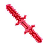 Sabie dubla Minecraft cu sunete si lumini specifice, Diamond Double sward, pentru copii, 70 cm, Albastru