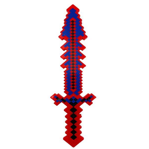 Sabie minecraft cu sunete si lumini, diamond sward upgrade, pentru copii, 60 cm, rosu