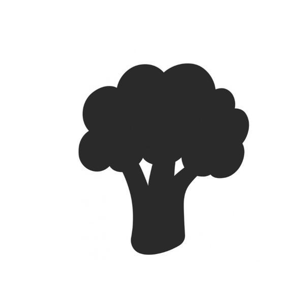Tabla Scolara sub Forma de Autocolant pentru Scris cu Creta, Broccoli, 50x56 cm